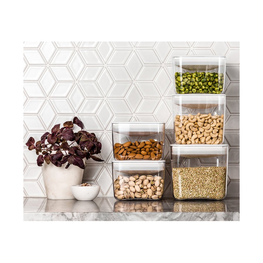 ClickClack Display Cube 0.9L Airtight Container Black Black