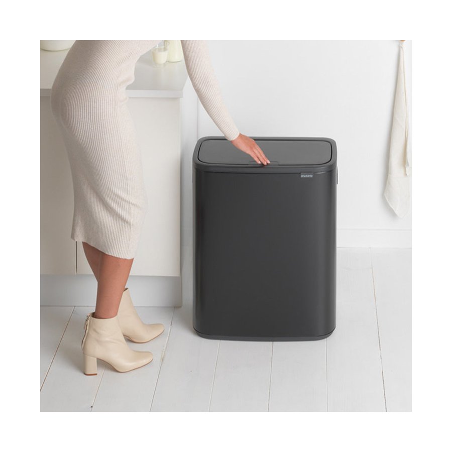 Brabantia Bo Touch Bin (2 x 30L) Matte Black Matte Black
