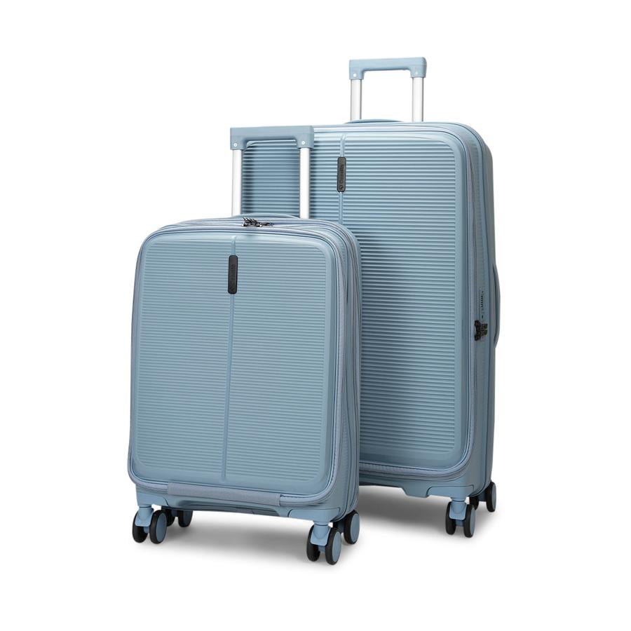 Caselite Venture 57cm & 76cm Top Open Hardside Luggage Set Grey Blue Grey Blue