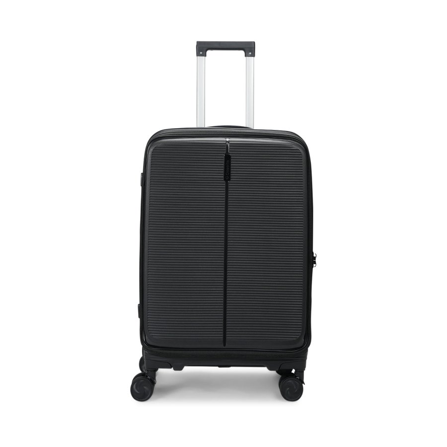 Caselite Venture 66cm Top Open Hardside Checked Suitcase Black Black