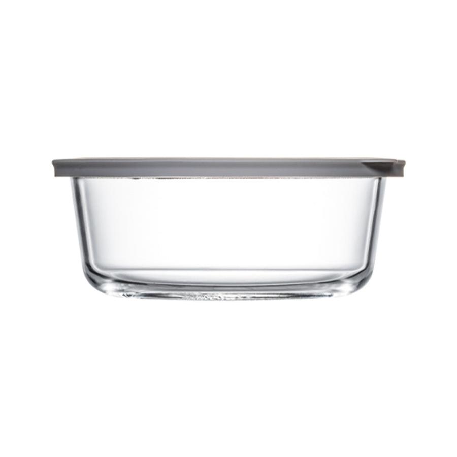 ClickClack Cook+ Round 0.9L Heatproof Glass Container Grey Grey