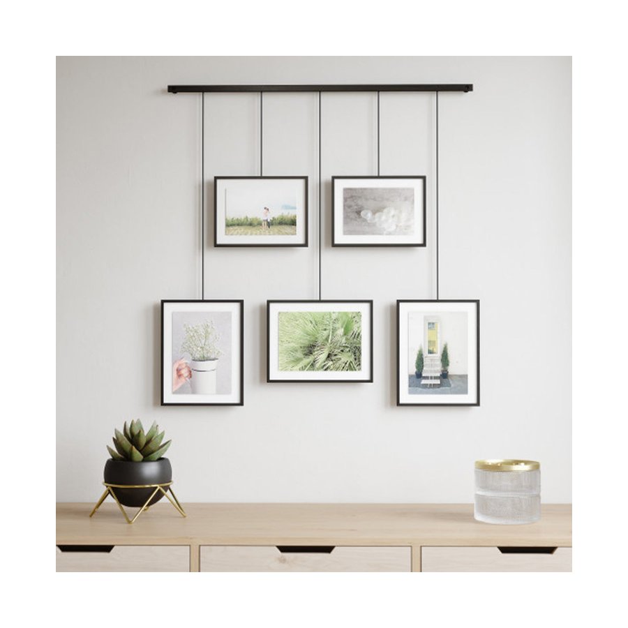 Umbra Exhibit Wall Picture Frames (Set of 5) Black Black