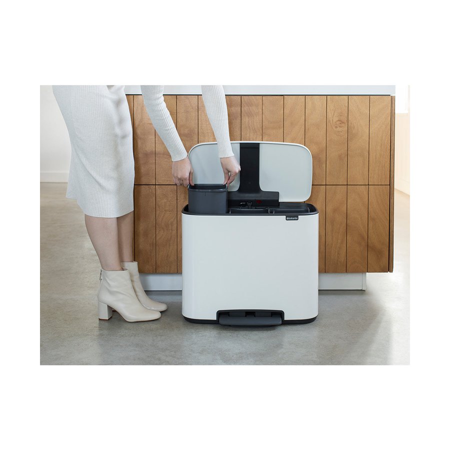 Brabantia Bo Pedal Bin (3 x 11L) White White