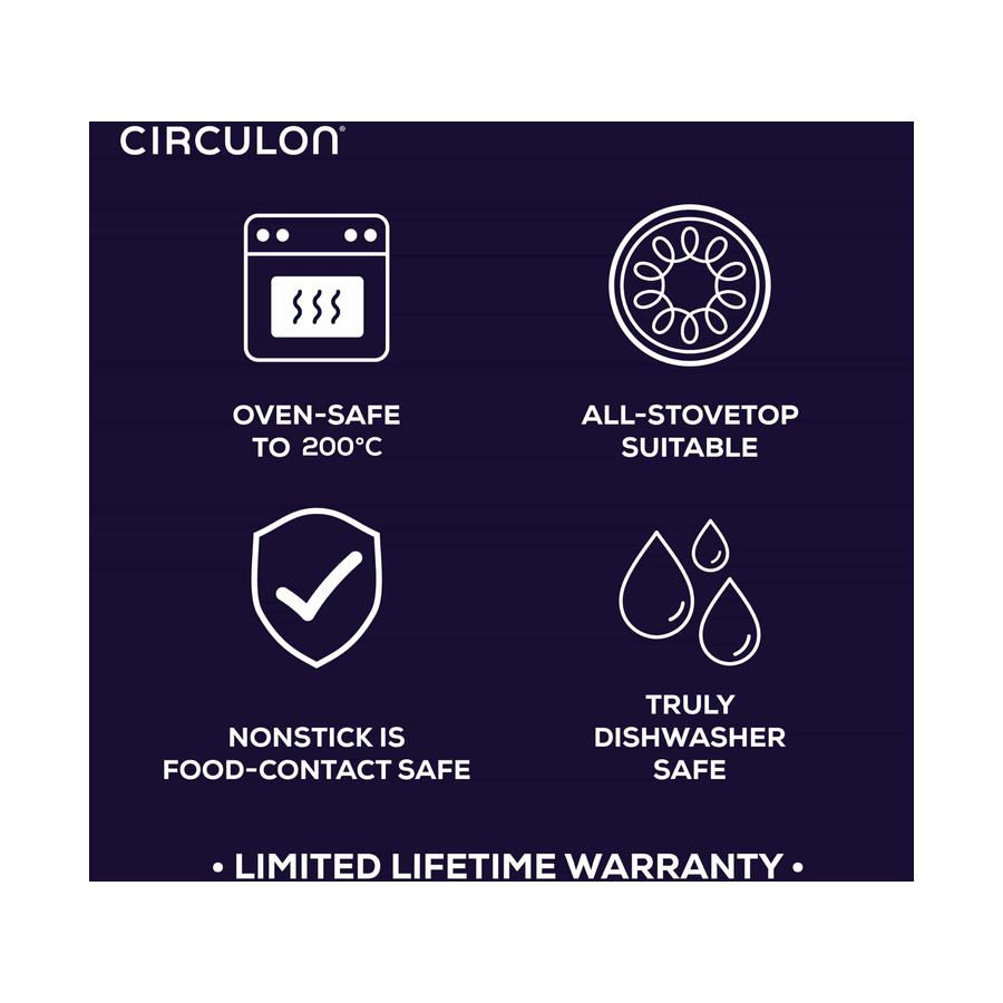 Circulon ScratchDefense A1 24cm (7.6L) Covered Stockpot Black Black