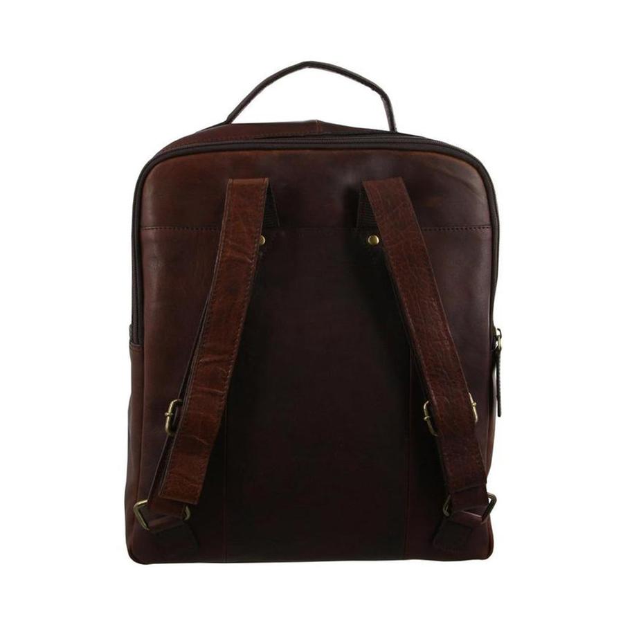 Pierre Cardin Quinn Rustic Leather 15" Laptop Backpack Chestnut Chestnut