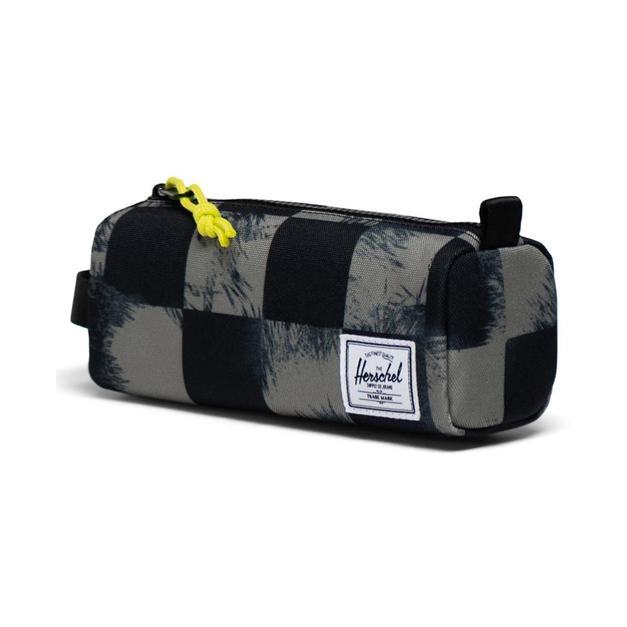 Herschel Settlement Pencil Case Black Stencil Checker Black Stencil Checker