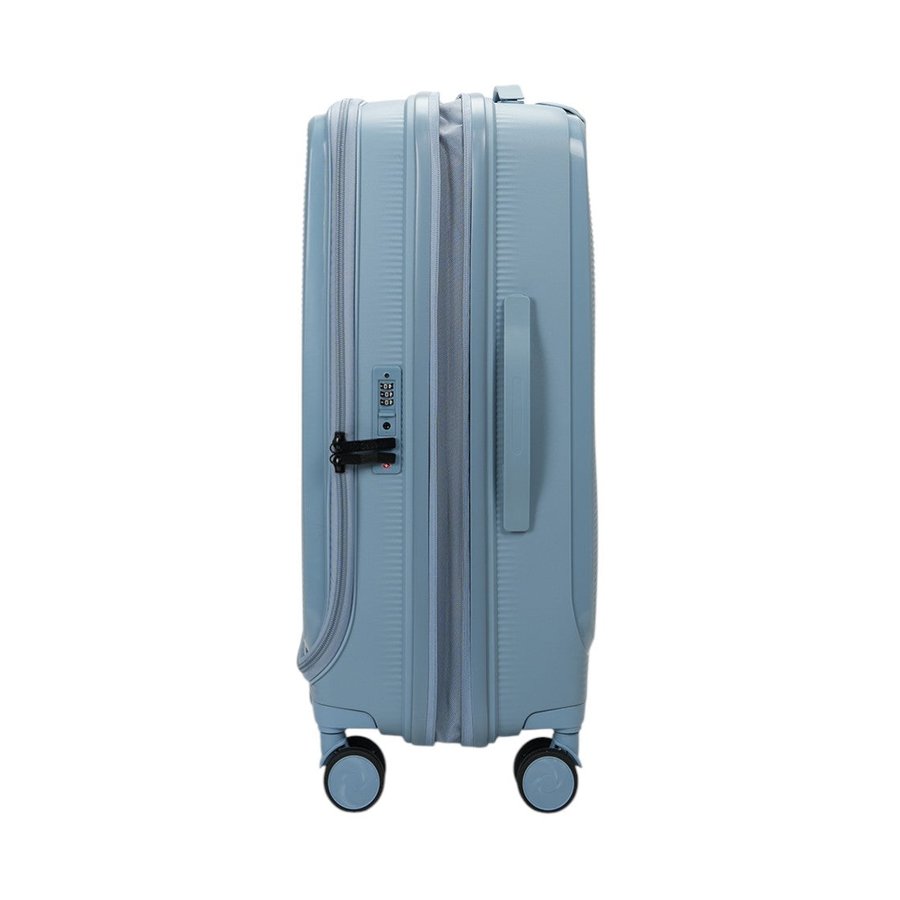 Caselite Venture 66cm Top Open Hardside Checked Suitcase Grey Blue Grey Blue