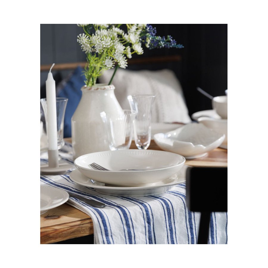 Mikasa Cranborne 24cm Stoneware Pasta Bowls (Set of 4) Cream Cream