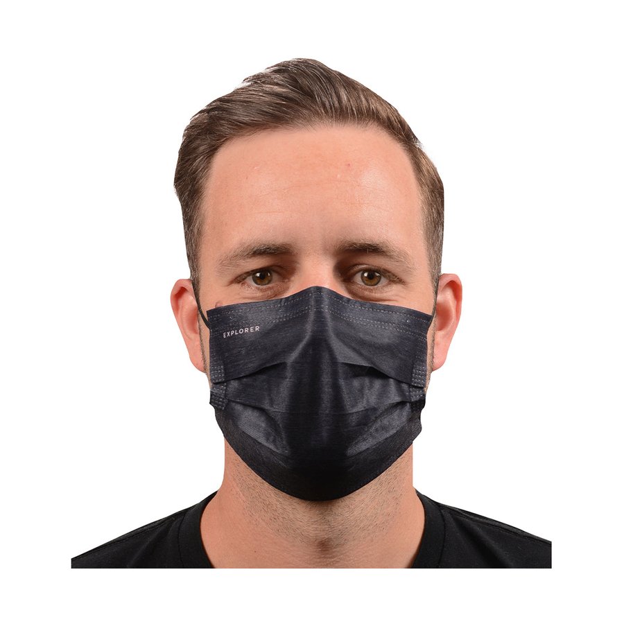 Explorer Disposable Face Mask - Set of 50 Black Black