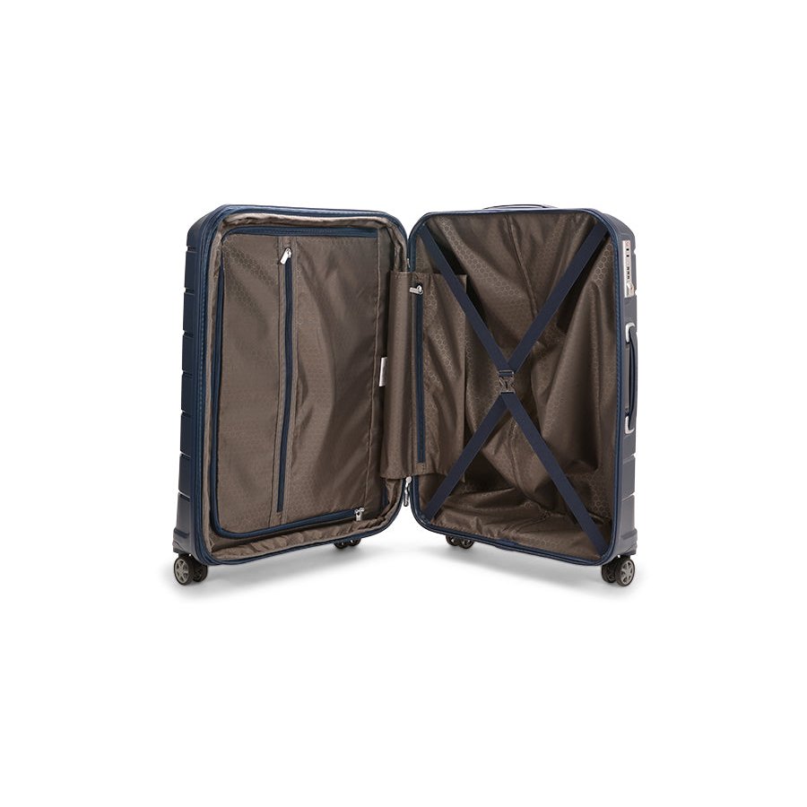 Samsonite Oc2lite 68cm Hardside Checked Suitcase Navy Navy