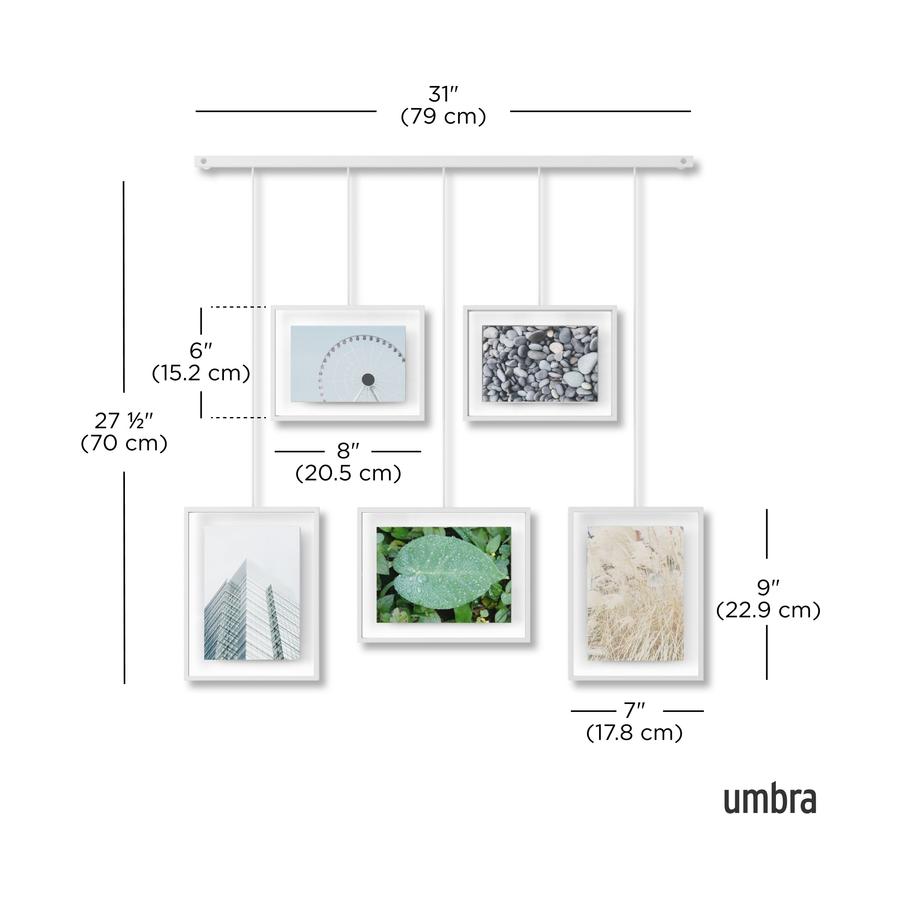 Umbra Exhibit Wall Picture Frames (Set of 5) White White