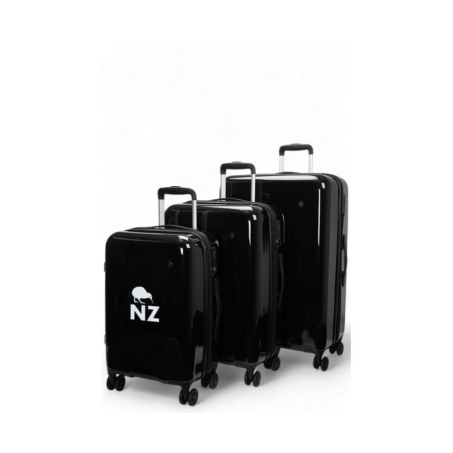 Caselite NZ Kiwi 56cm, 67cm & 77cm Hardside Luggage Set Black Black