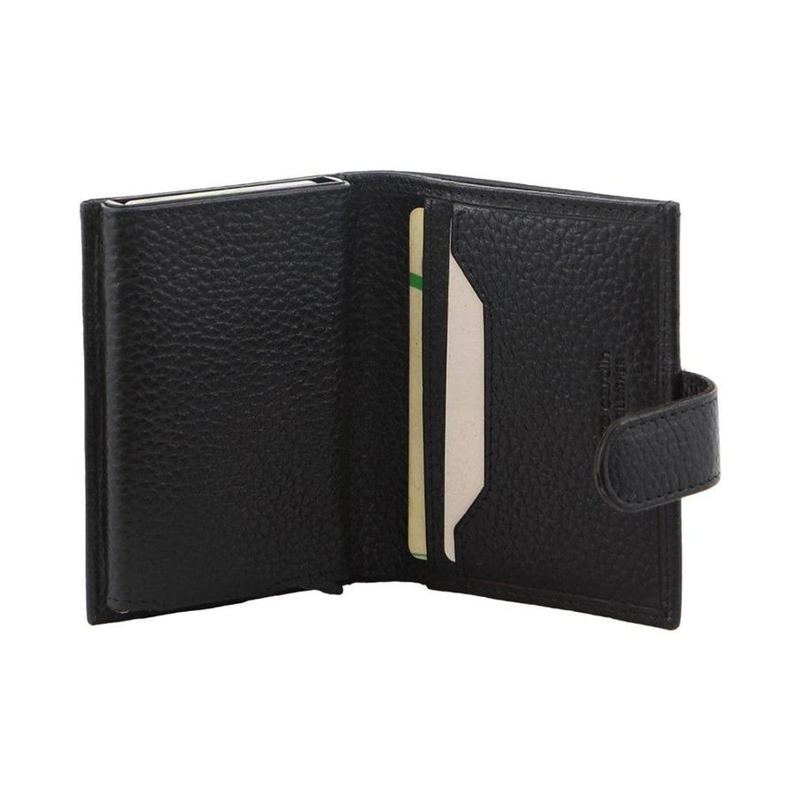 Pierre Cardin Conrad Leather Smart Slide Card Holder Tab Wallet Black Black