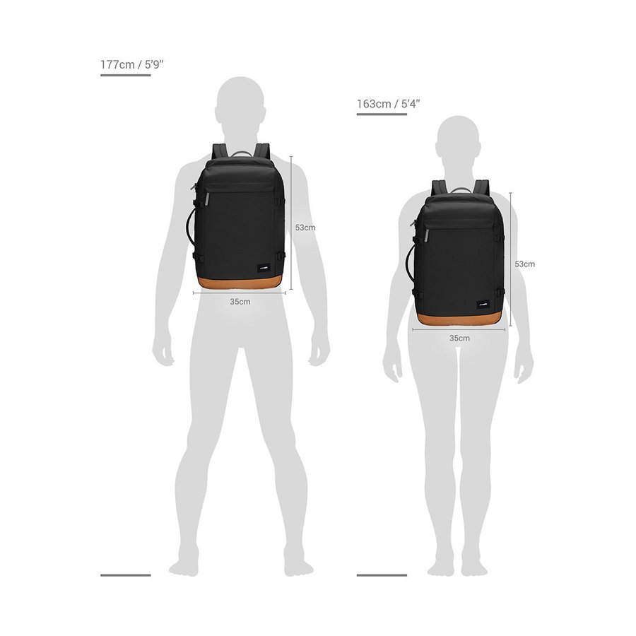 Pacsafe GO 44L Anti-Theft Recycled Carry-On Backpack Jet Black Jet Black