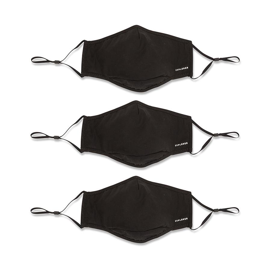 Explorer Face Mask - 3 Pack Black Black