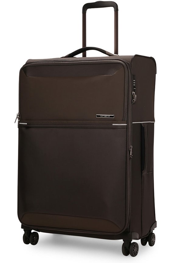 Samsonite 73H 71cm Softside Checked Suitcase Platinum Grey