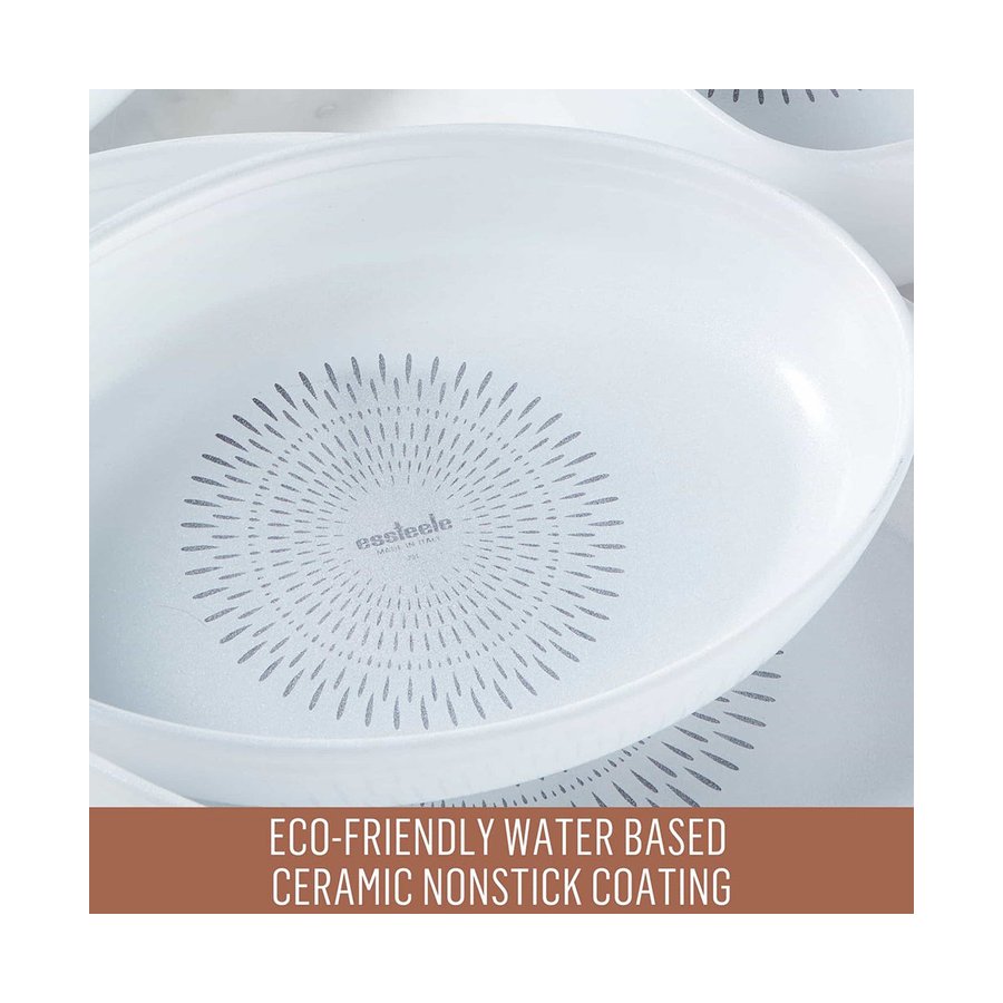 Essteele Glass Ceramic Nonstick 2.3L Medium Rectangular Dish White White