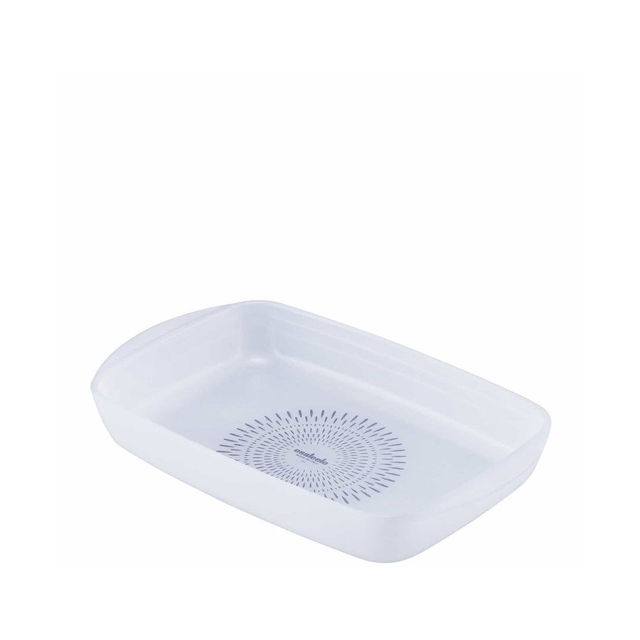 Essteele Glass Ceramic Nonstick 2.3L Medium Rectangular Dish White White