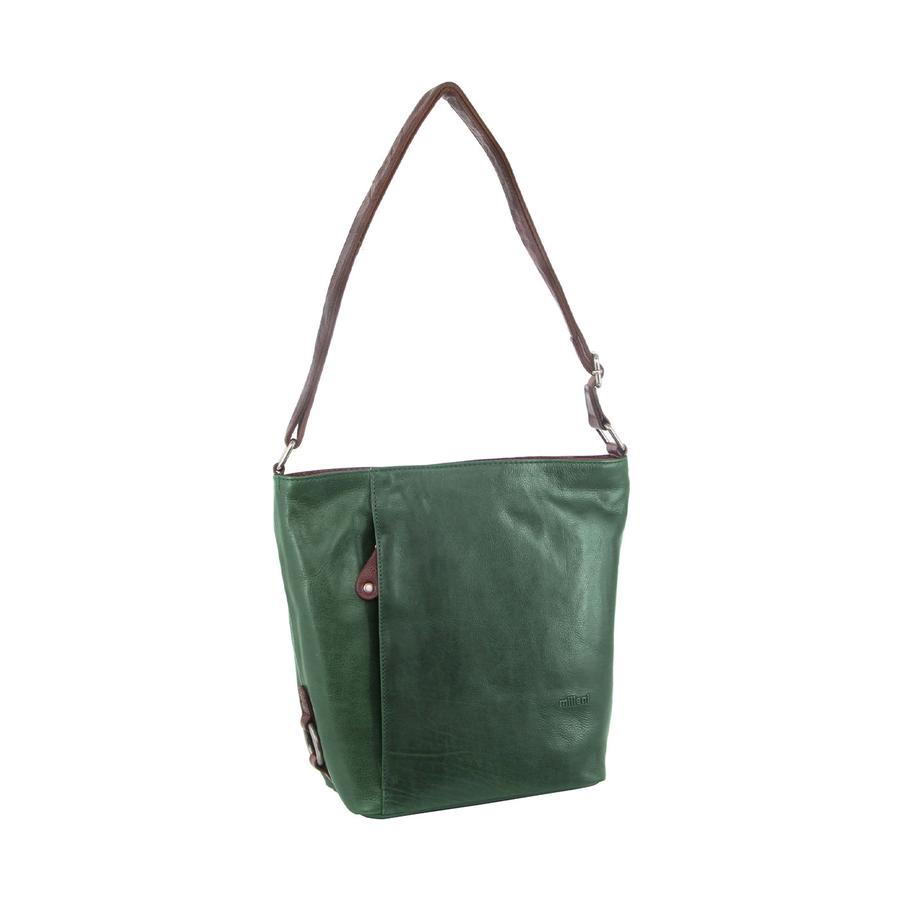 Milleni Taylor Women's Leather Crossbody Bag Emerald/Chestnut Emerald/Chestnut