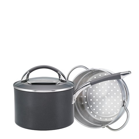 Anolon Endurance+ 18cm (2.8L) Saucepan & Bonus Steamer Black