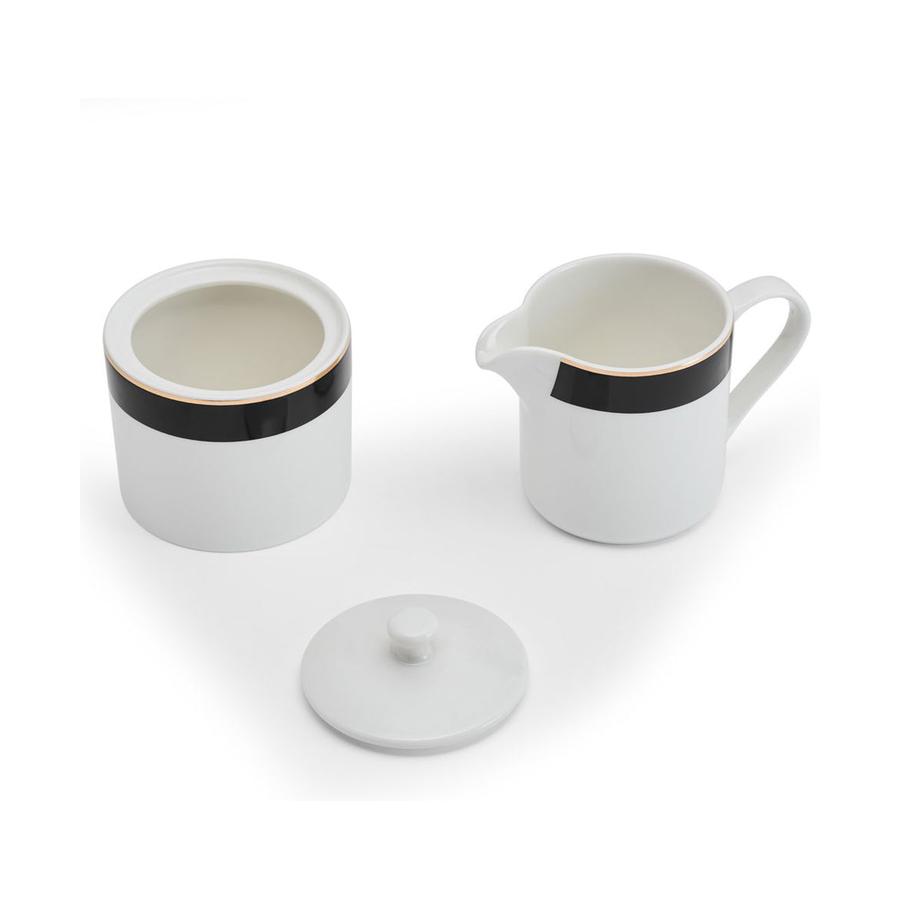 Mikasa Luxe Deco China Sugar Pot & Creamer Set White White