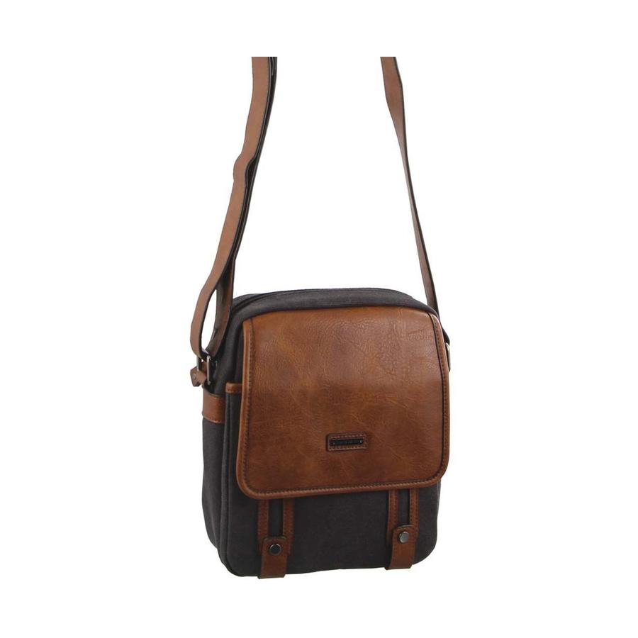 Pierre Cardin Sawyer Canvas Crossbody Bag Black Black