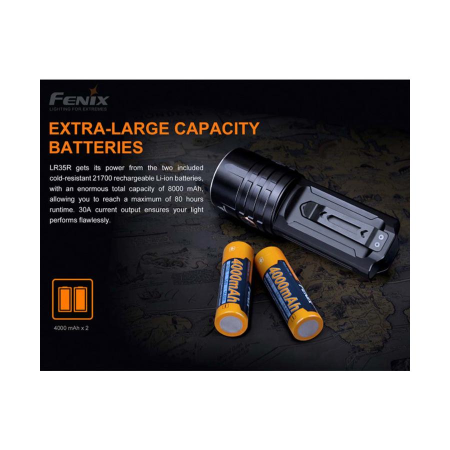 Fenix LR35R  Rechargable Torch Black Black