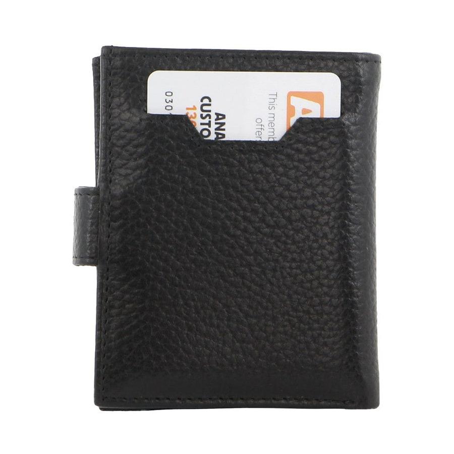 Pierre Cardin Conrad Leather Smart Slide Card Holder Tab Wallet Black Black