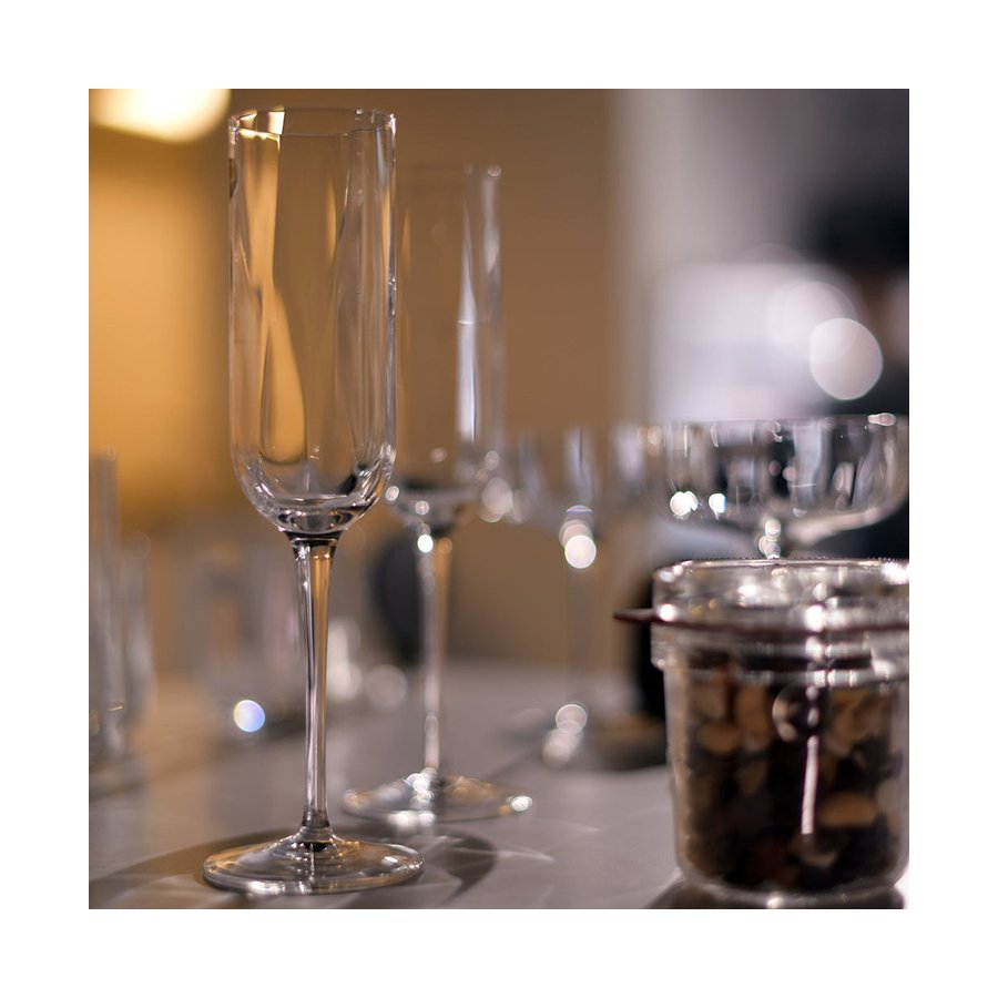 Luigi Bormioli Jazz 210ml Flute Gift Set of 4 Clear Clear