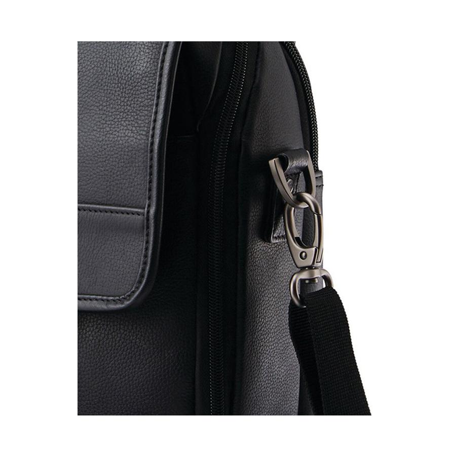 Samsonite Classic Leather Flapover Satchel Black Black