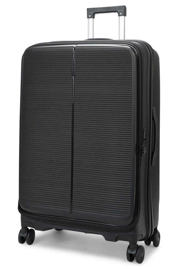 Caselite Venture 76cm Top Open Hardside Checked Suitcase Black