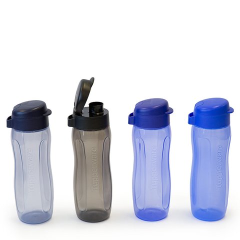 Tupperware Gen II Eco Bottle 500ml (Set of 4) Blue/Grey