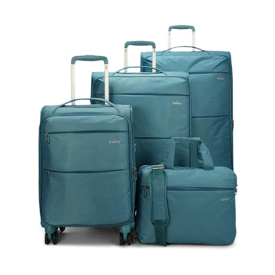 Caselite Ultra 4 Piece Softside Luggage Set Teal Teal