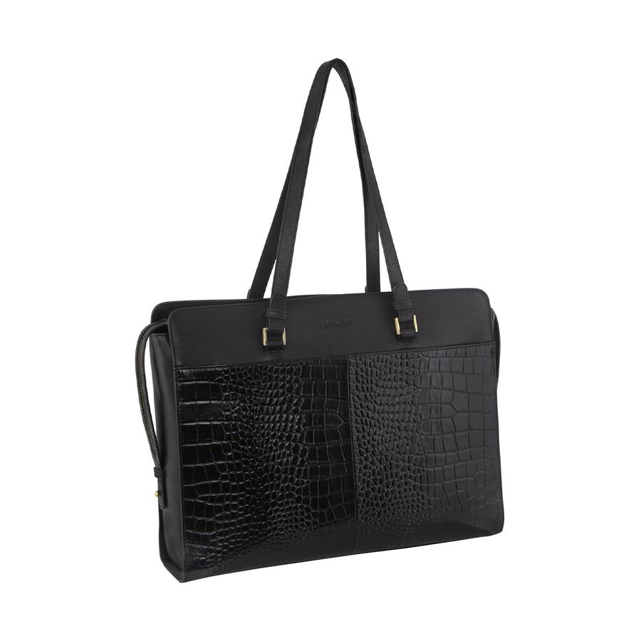 Pierre Cardin Eliza Leather 13" Laptop Bag Black Black