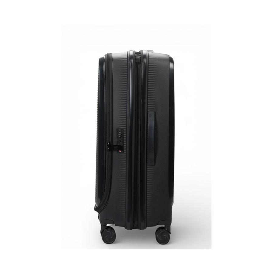 Caselite Venture 76cm Top Open Hardside Checked Suitcase Black Black