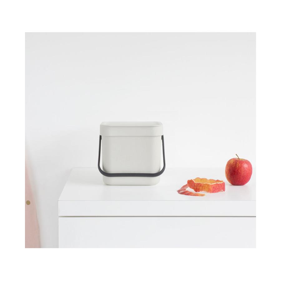 Brabantia Sort & Go Waste Bin (3L) Light Grey Light Grey