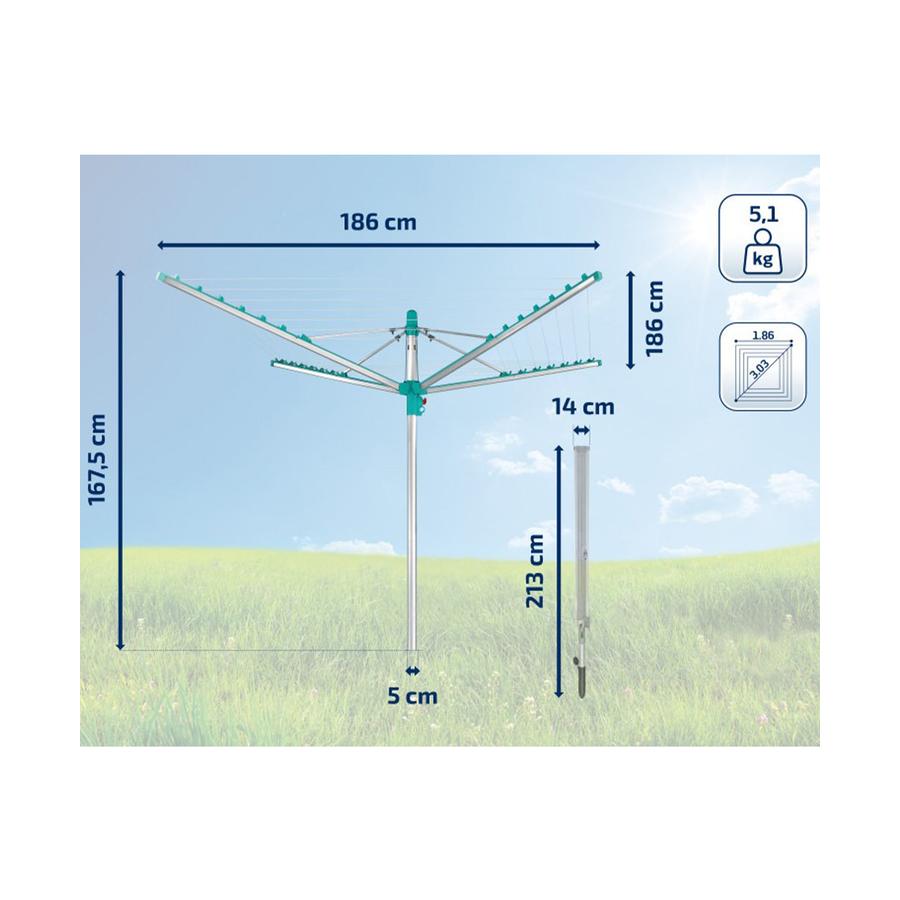 Leifheit Linomatic 400 Easy Rotary Washing Line (40m) White White