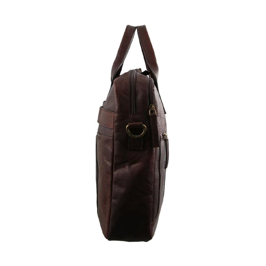 Pierre Cardin Camden Rustic Leather 15" Laptop Bag Chestnut Chestnut