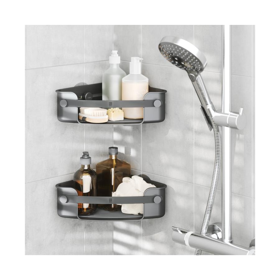 Umbra Flex Adhesive Corner Bin Black Black