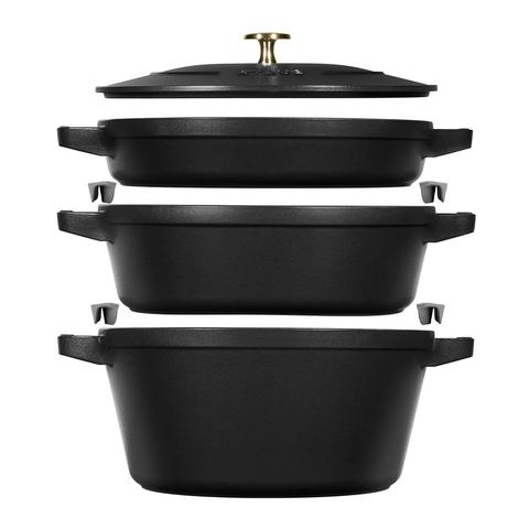 Staub 4 Piece Cookware Set Black