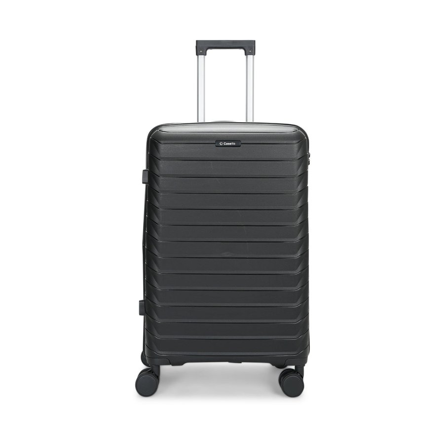 Caselite Expedition 65cm Hardside Checked Suitcase Black Black