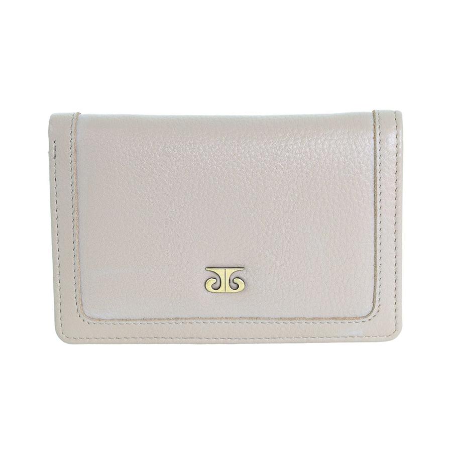 Pierre Cardin Shayla Ladies Leather Snap Button Bi-Fold Wallet Taupe Taupe