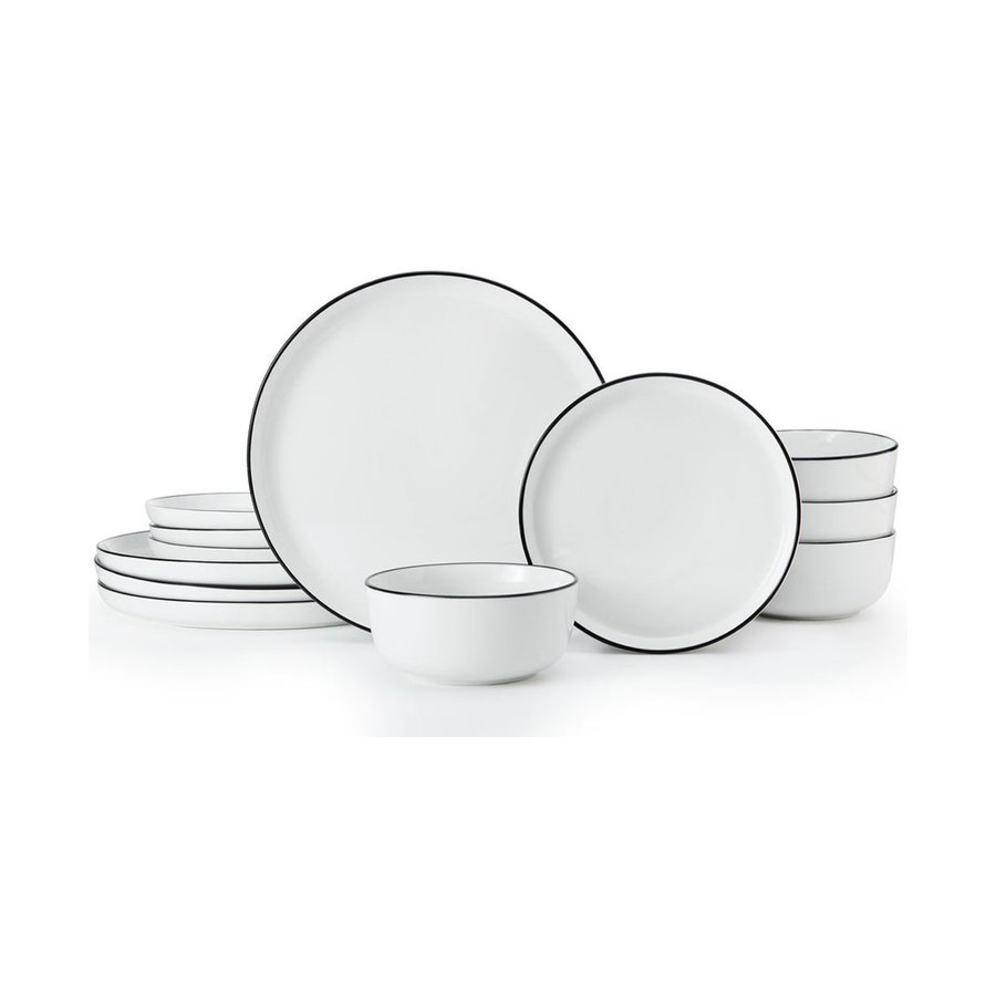 Mikasa Limestone 12-Piece Porcelain Dinner Set White White