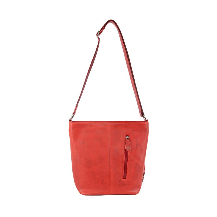 Milleni Taylor Women's Leather Crossbody Bag Red Red