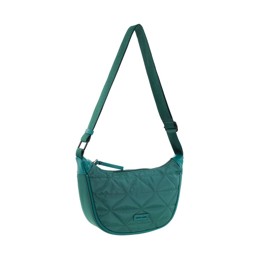 Pierre Cardin Charlise Ladies Nylon Crescent Cross-Body Bag Green Green