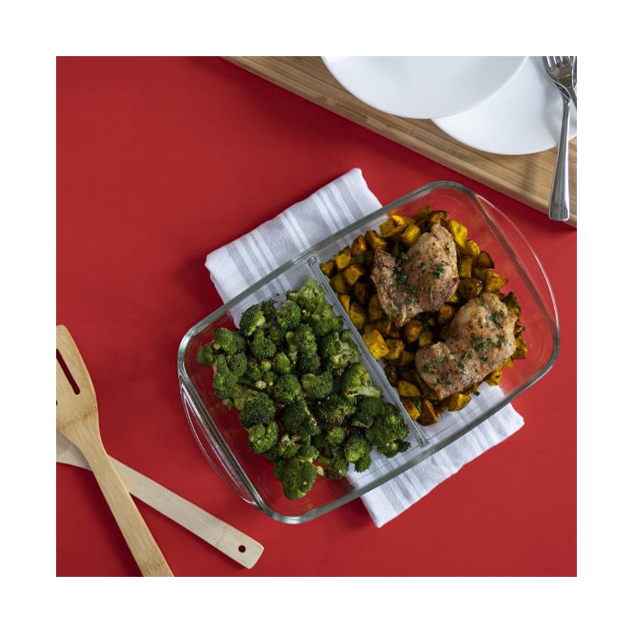 Pyrex Divided Glass 2.6L Baking Dish Clear Clear