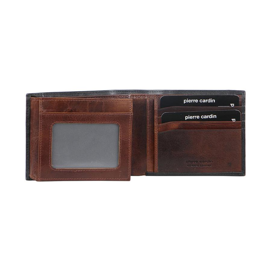 Pierre Cardin Santiago Men's Italian Leather RFID Wallet Black/Cognac Black/Cognac