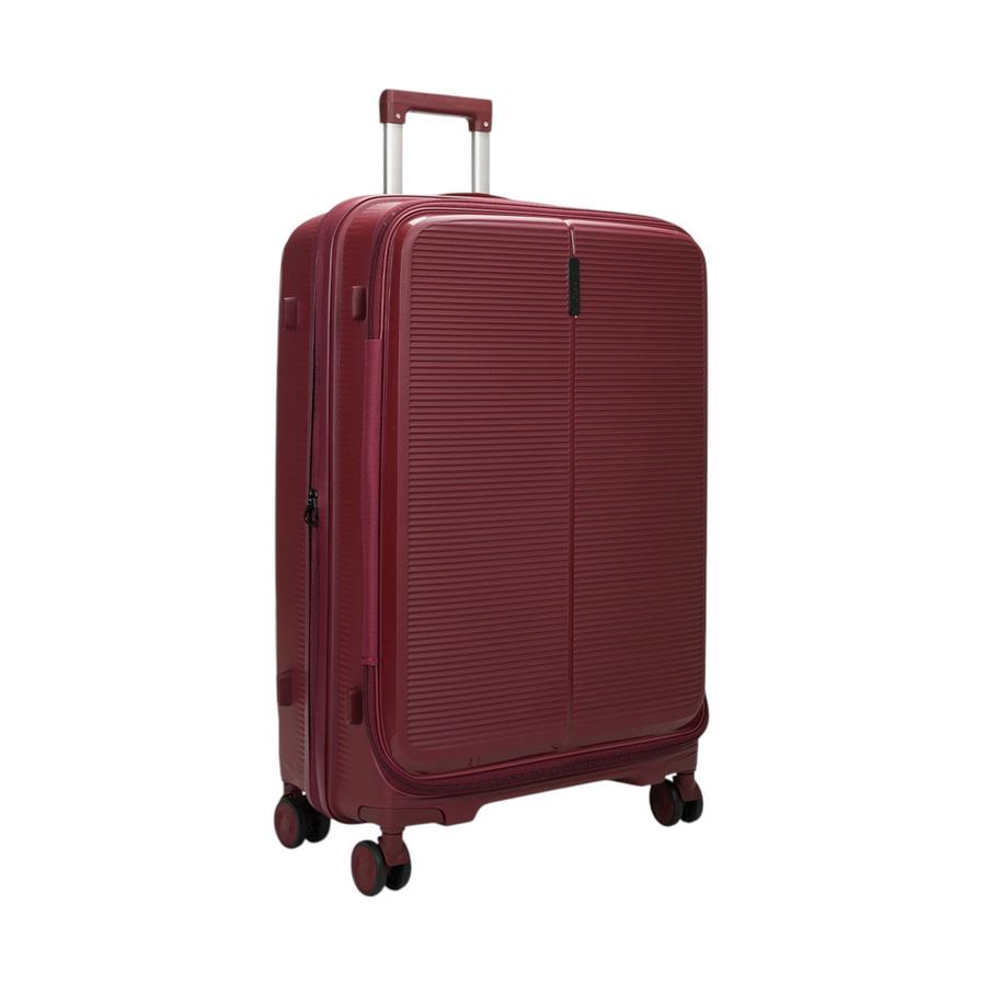 Caselite Venture 76cm Top Open Hardside Checked Suitcase Dark Red Dark Red
