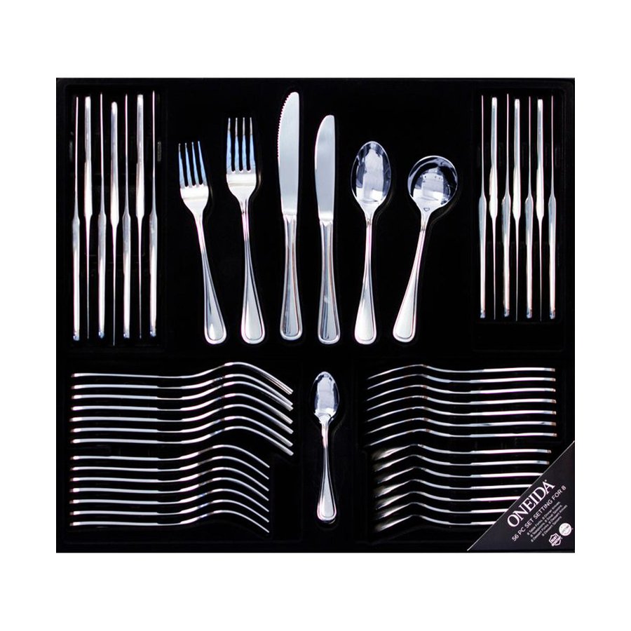 Oneida New Rim 56 Piece Cutlery Set Stainless Steel Stainless Steel