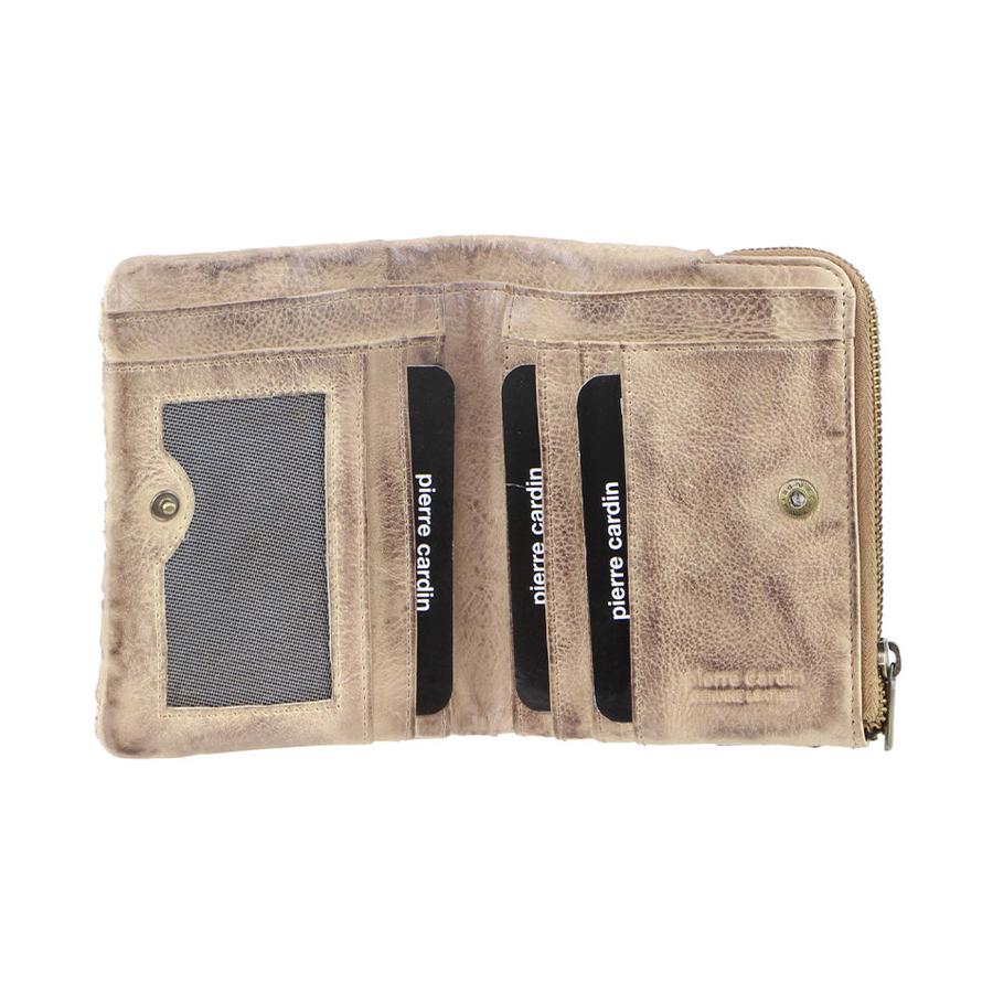 Pierre Cardin Amber Women's Rustic Leather Wallet Latte Latte